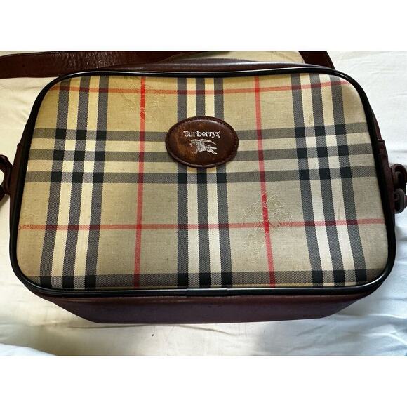 Burberry Vintage Shoulder Bag Horse Shadow old canvas Leather Nova Check PROJECT - Picture 1 of 11